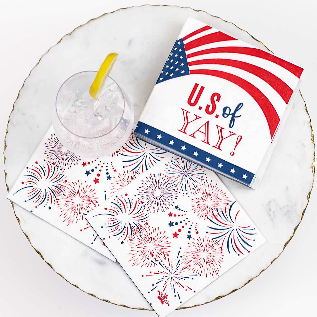 US of YAY paper cocktail napkins