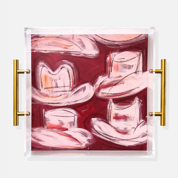 6 shooter LG acrylic tray - gold handles