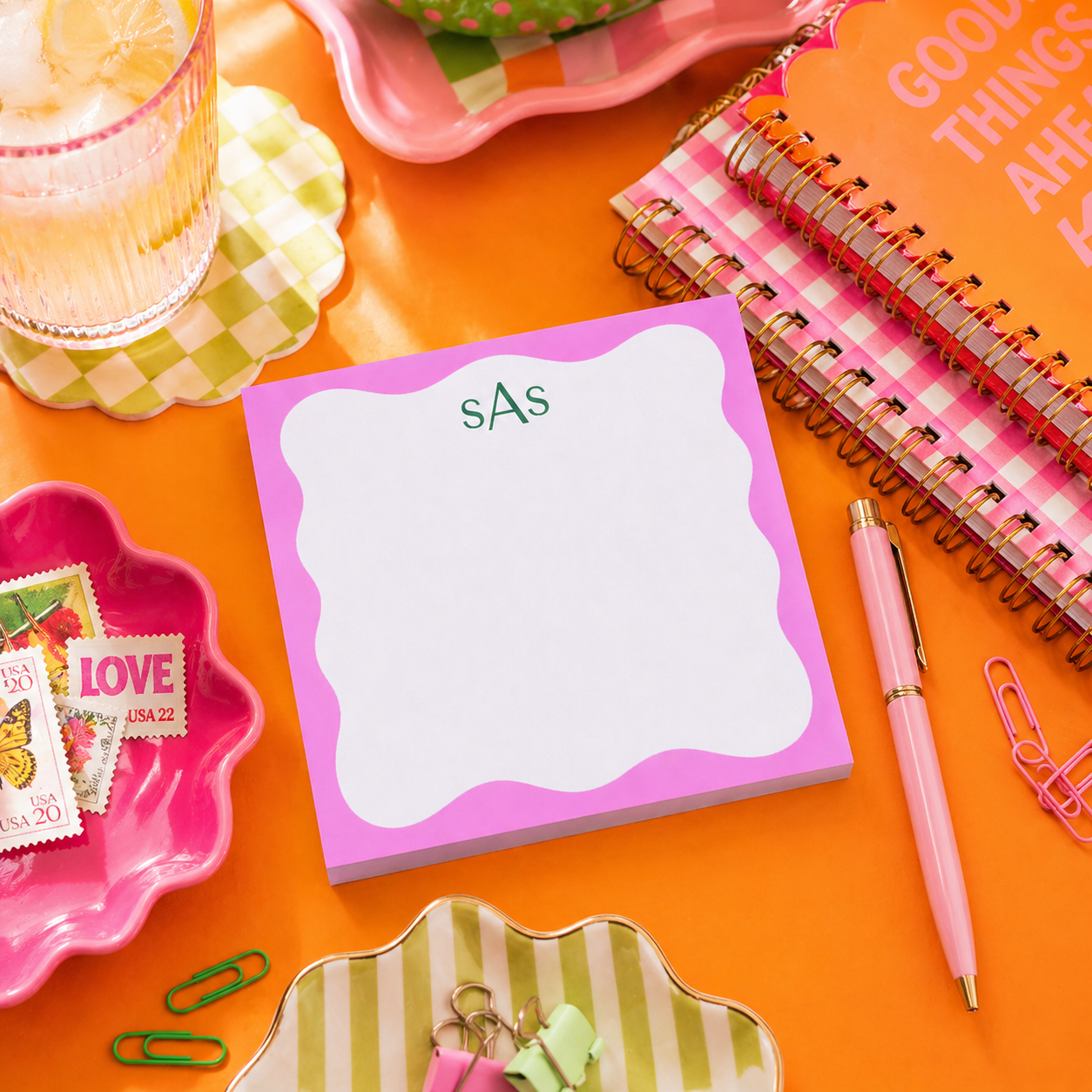Scallop Monogram Notepad