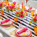 Vintage B&W stripe table runner