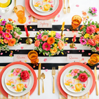 Vintage B&W stripe table runner
