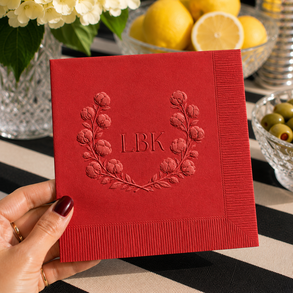 Lbk Crest - Embossed Beverage Napkin 20 pack