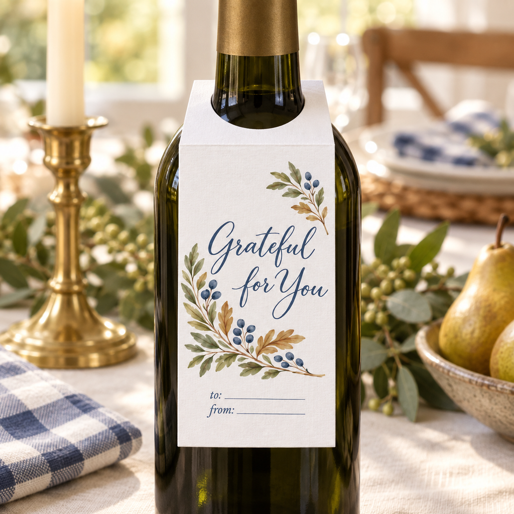 Thankful Wine Tag Set of 8