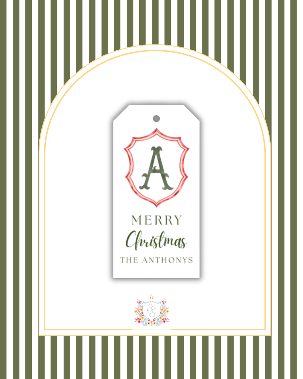 Christmas Crest Gift Tag | Personalized