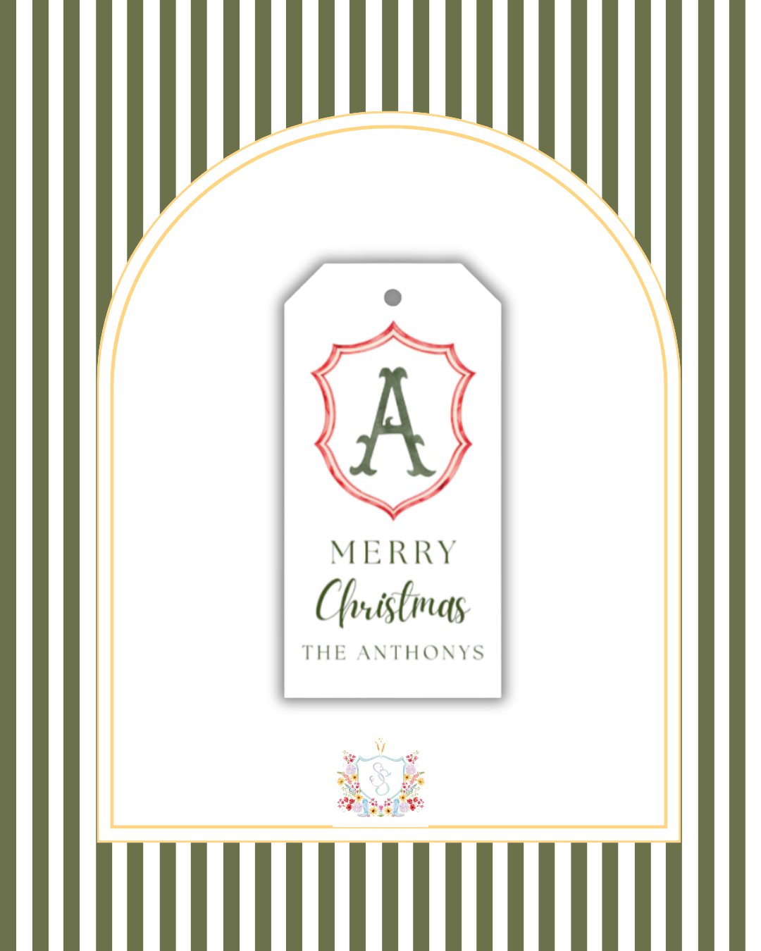 Christmas Crest Gift Tag | Personalized