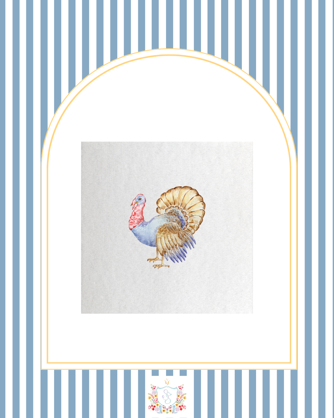 Distinguished Turkey- Dinner napkin set of 20