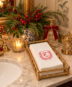 Christmas Crest Linun | Semi-Custom Napkins