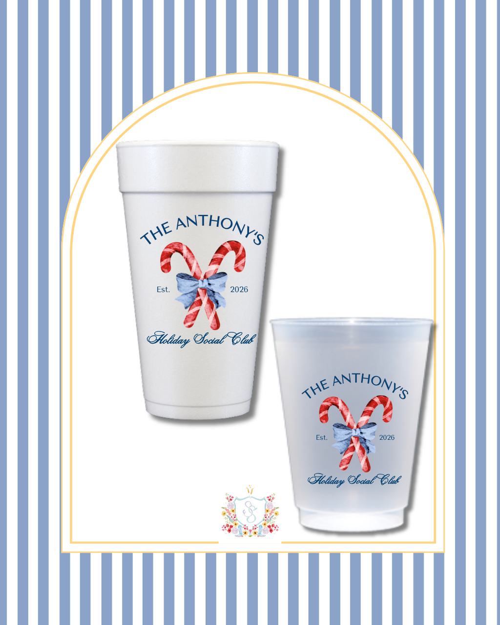Candy Cane Christmas Cups | Semi-Custom Christmas Full Color