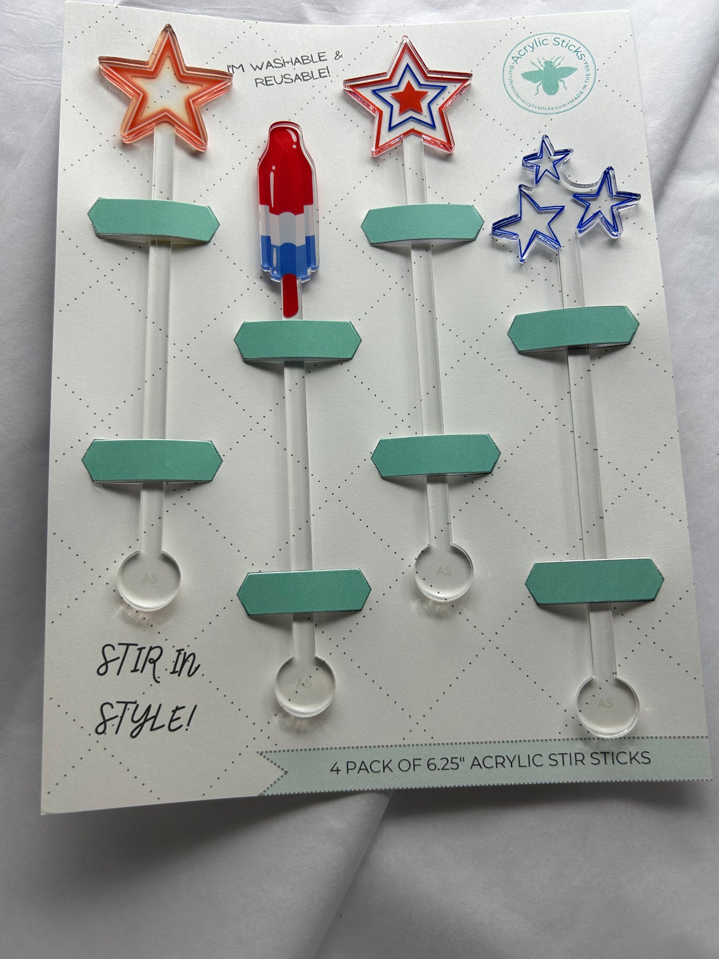 Star Spangled Acrylic Sticks