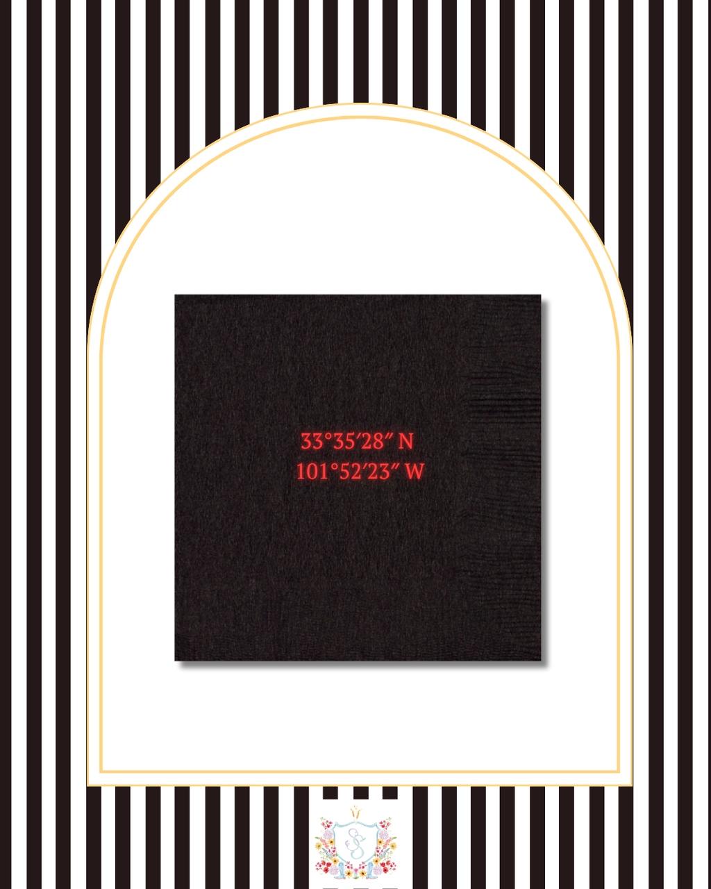 Saturday Coordinates - Foil stamped Beverage Napkins 20 pack
