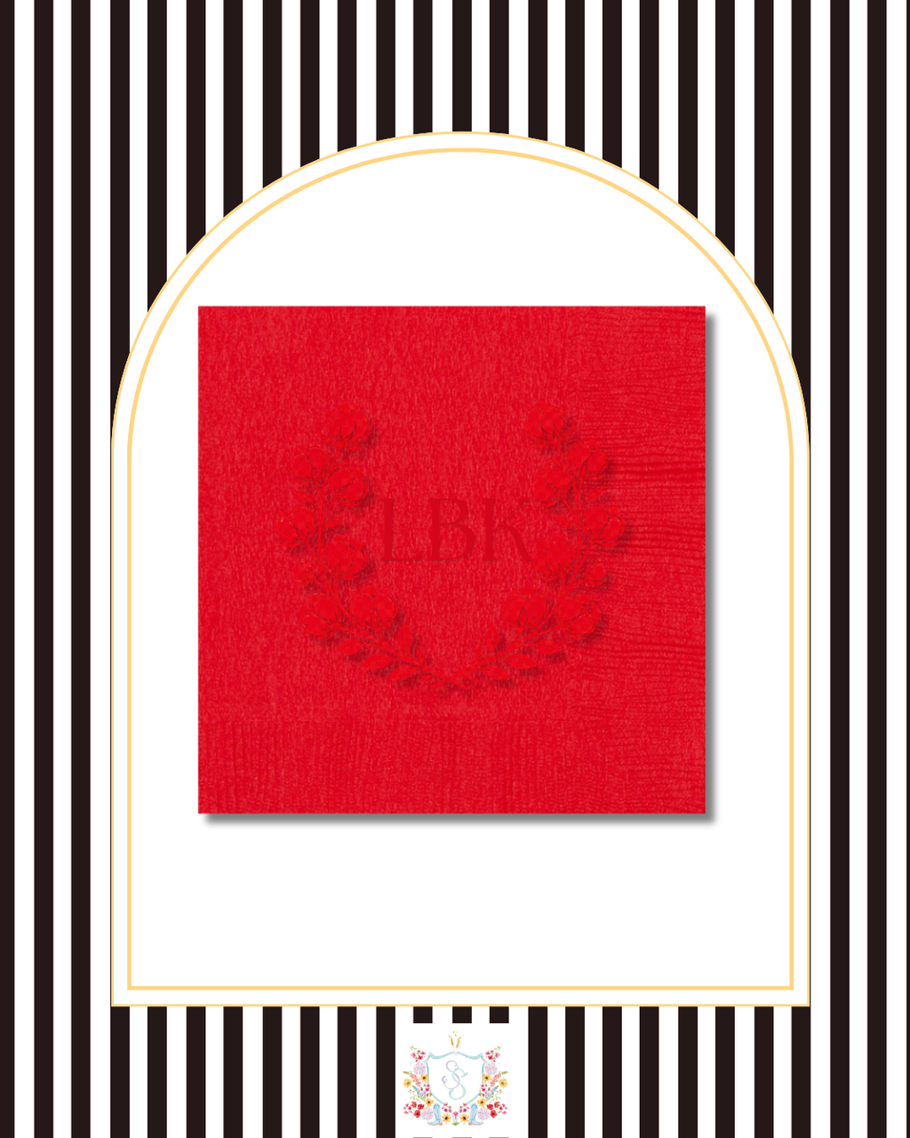 Lbk Crest - Embossed Beverage Napkin 20 pack