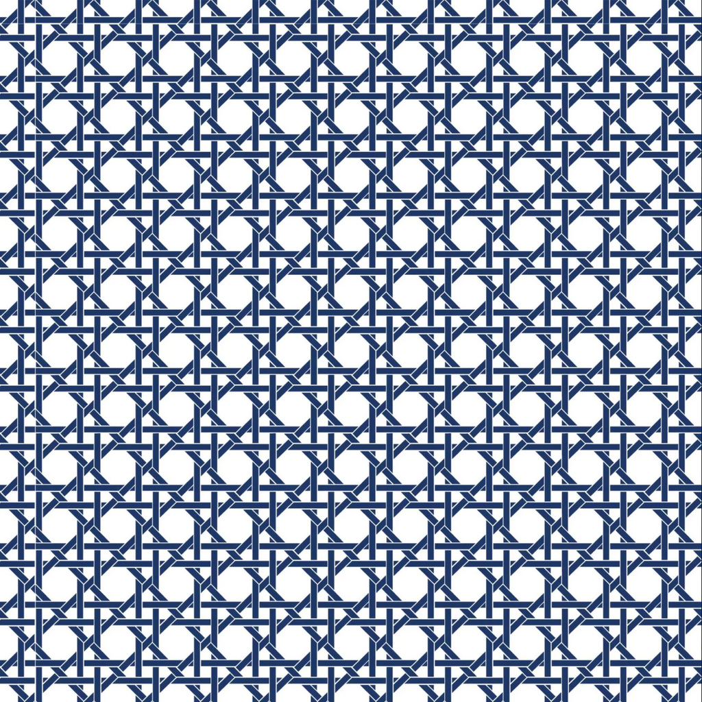 Navy & White Cane Bottle Wrap (Veuve)