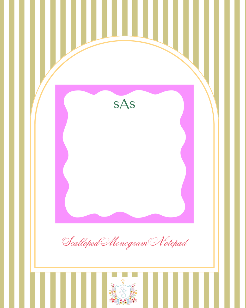 Scallop Monogram Notepad