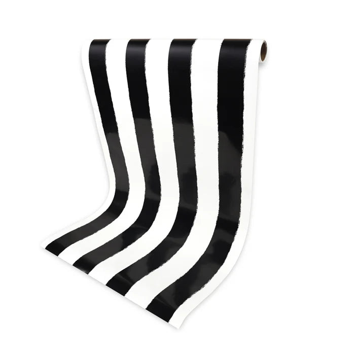 Vintage B&W stripe table runner