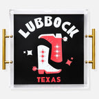 Lubbock - Lg Acrylic Tray - Gold handles