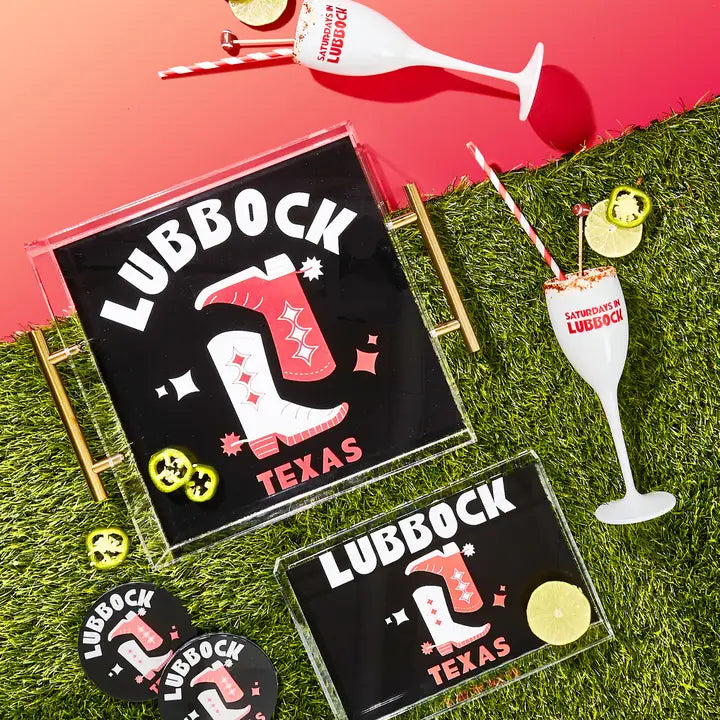Lubbock - Lg Acrylic Tray - Gold handles