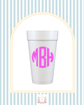 Monogram Styrofoam Cups